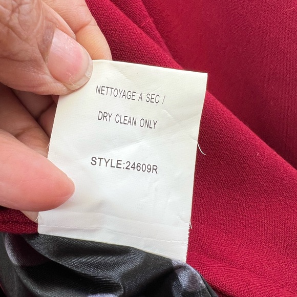 Platinum Burgundy Double Breasted Peacoat Jacket Polka Dot Lining Size L - Picture 6 of 7